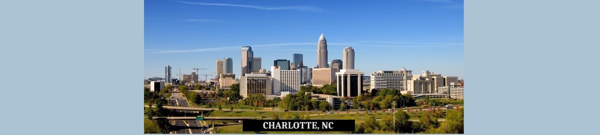 A picture of the skyline of Charlotte, North Carolina. 