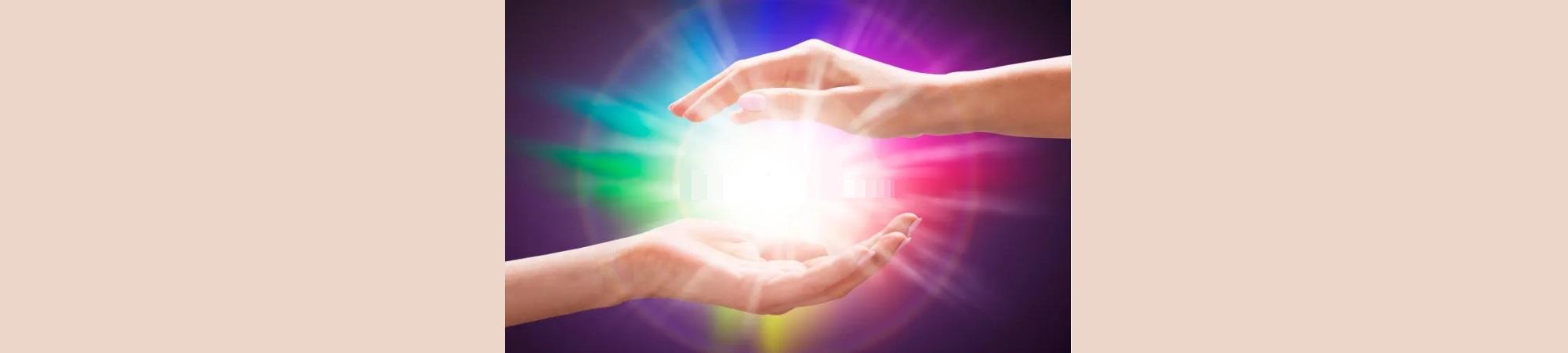 Remarkable display of plasma energy between two hands.