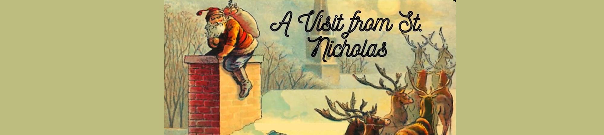 Santa Clause climbing down the chimney