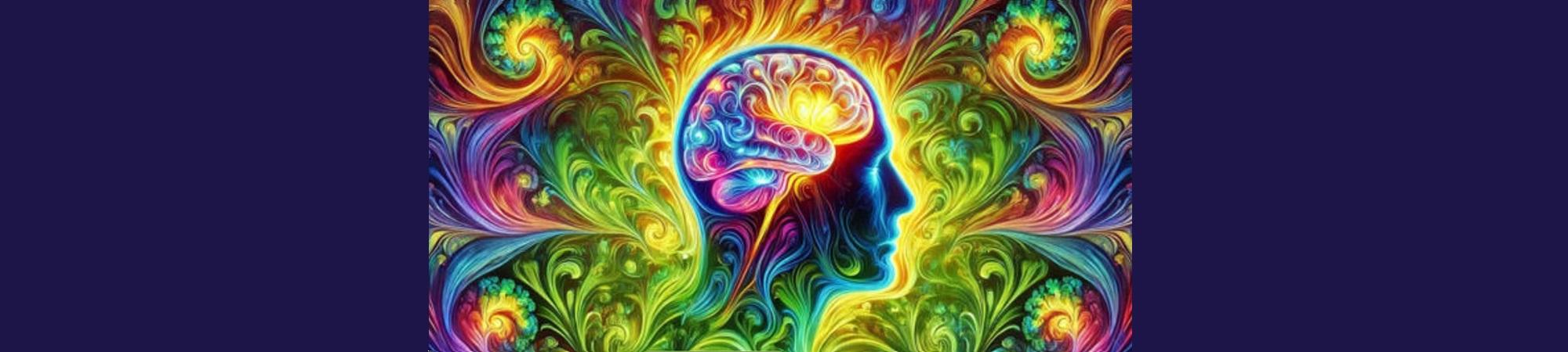 Head full of rainbow-colored thoughts. 