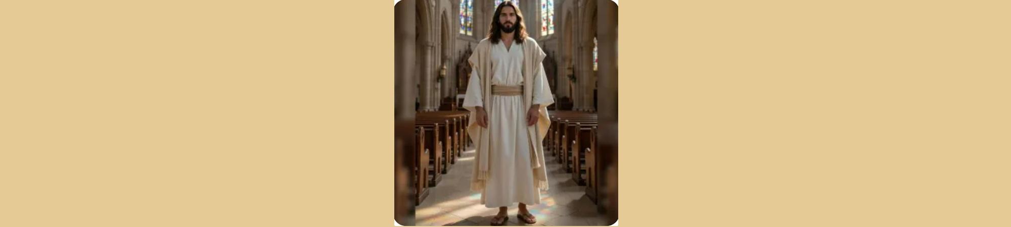 Tunic of Jesus overcoat light beige